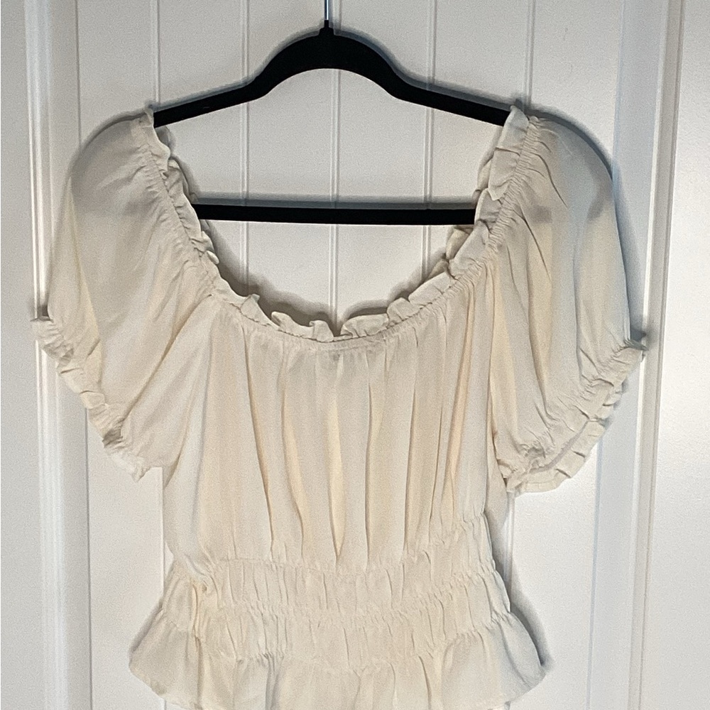 Papaya Cream Ruffle Blouse - Picture 3 of 8